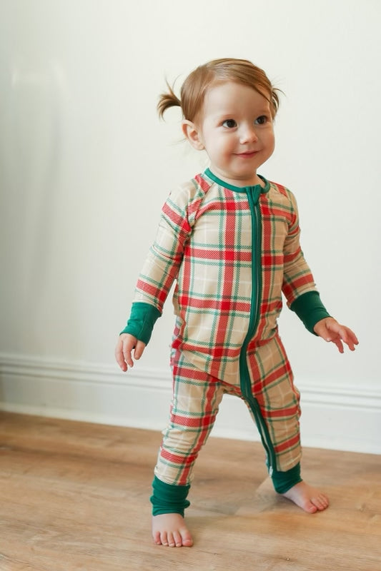 Holiday Plaid Double Zipper Bamboo Sleeper