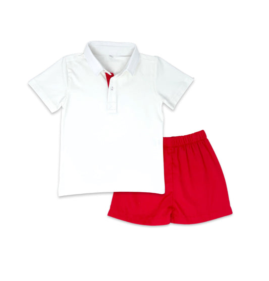 Parker Short Set - White,
Red