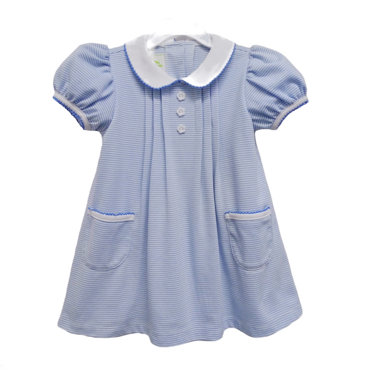 Pollyanna Dress, Light
Blue Bitty Stripe Knit