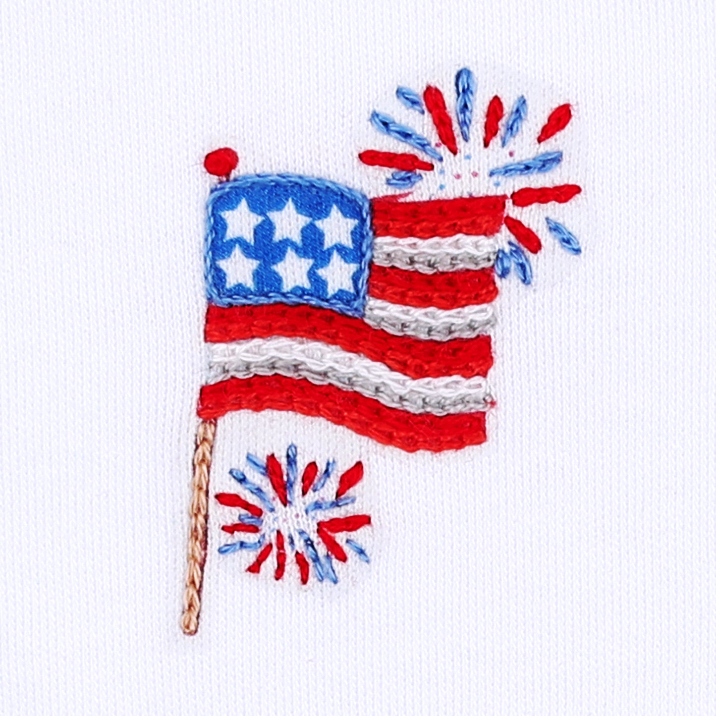 Red, White and Blue! Emb Collared Ruffle Diaper Cover Set