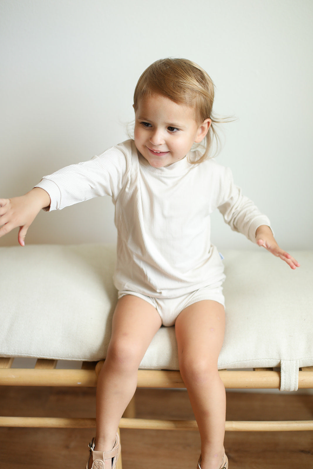 Bone Ribbed Solid Bamboo Lounge Set - Top & Bottom