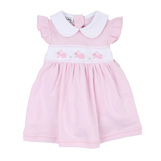 Pastel Bunny Classies Smocked Colare Futers Dress