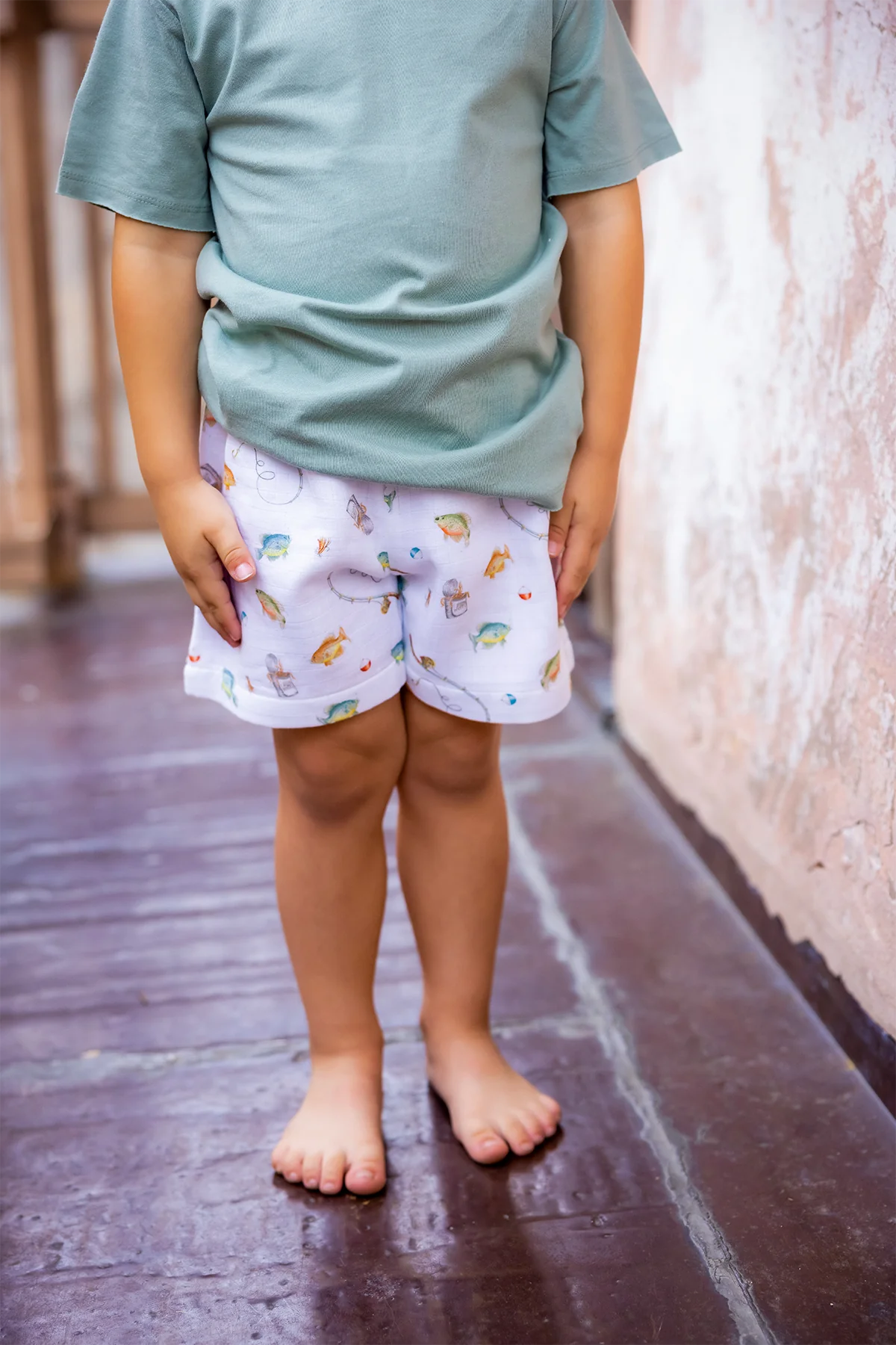 Gone Fishing Organic Muslin Shorts