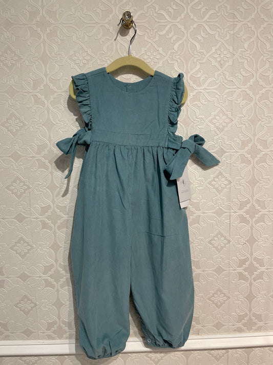 Cadet Blue Abigail Girl Long Romper