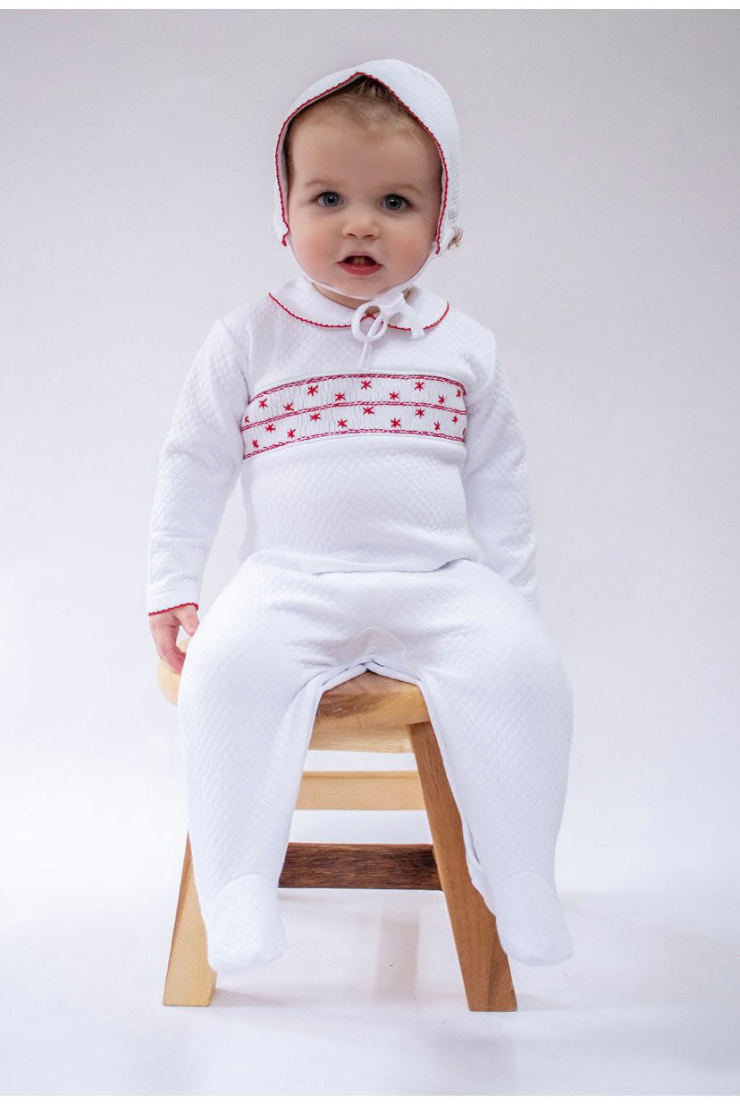 White Quilted Smocked Layette