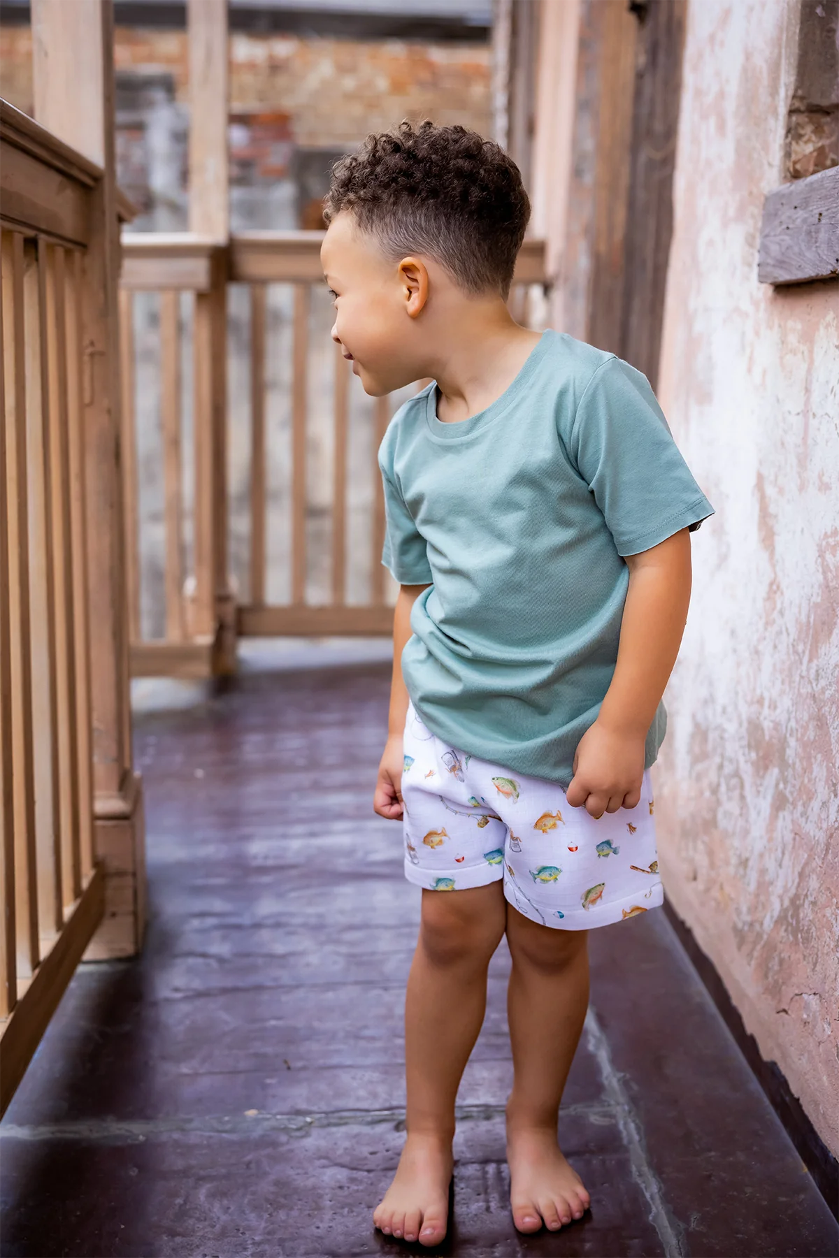 Gone Fishing Organic Muslin Shorts