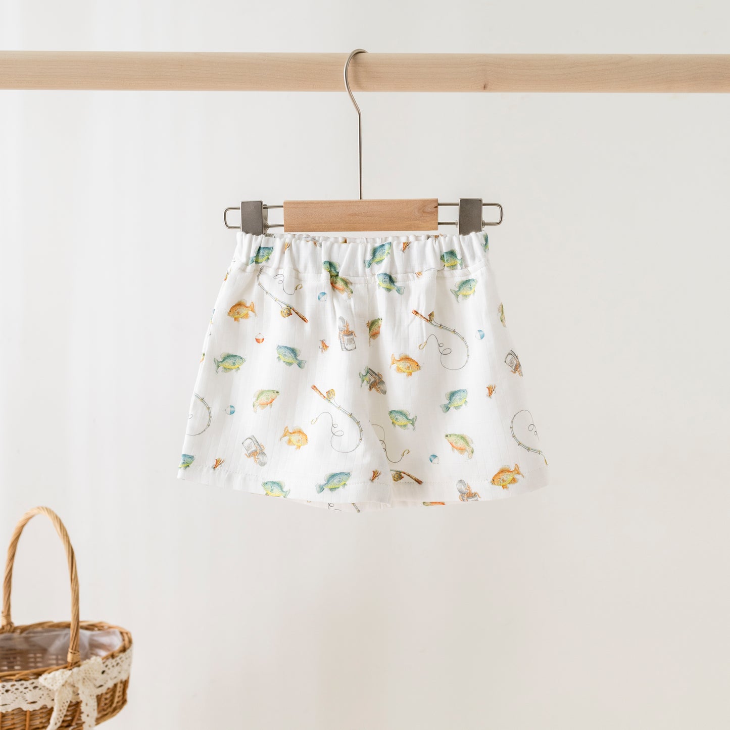 Gone Fishing Organic Muslin Shorts