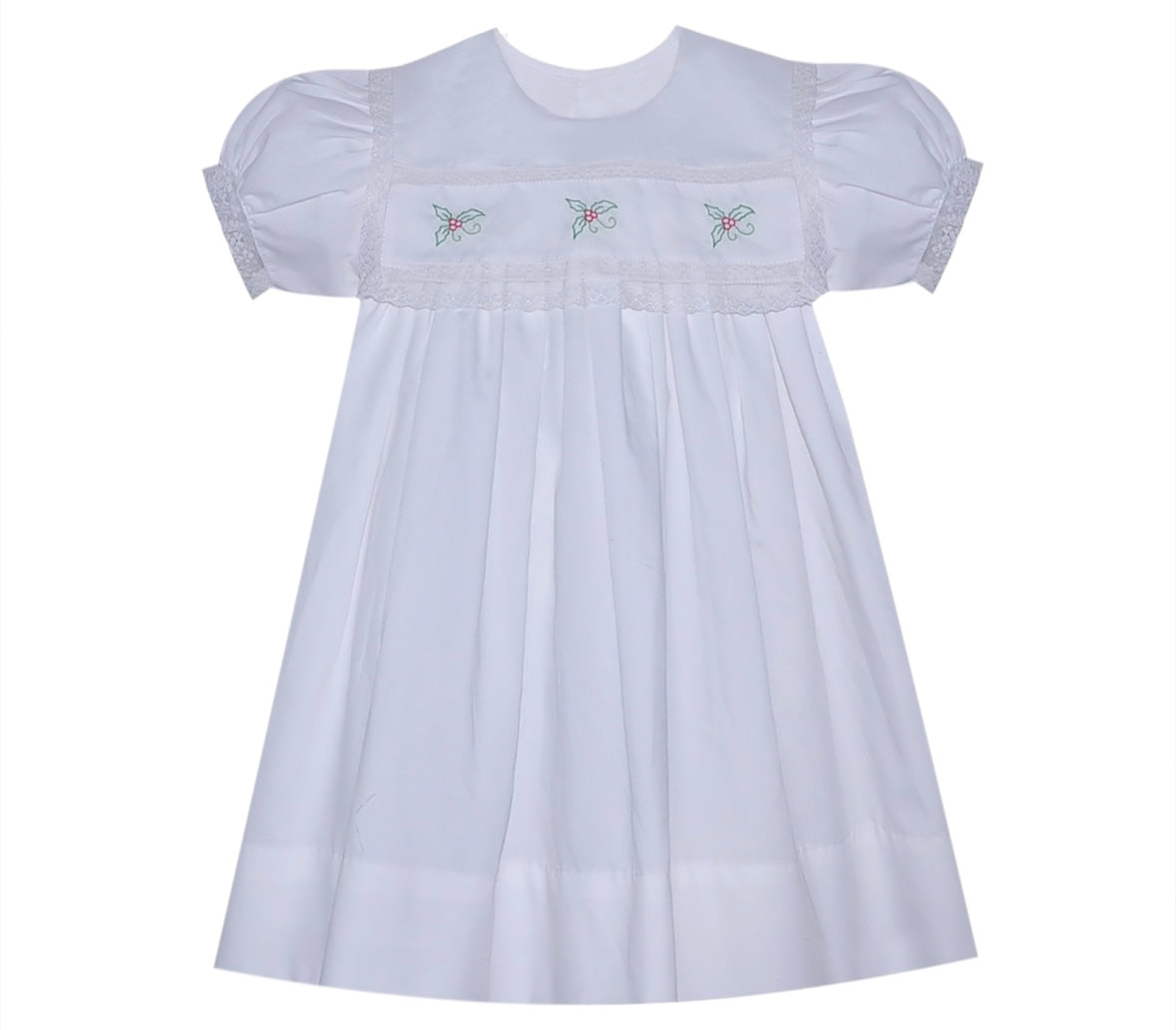 White Laura Beth Dress with Hollies