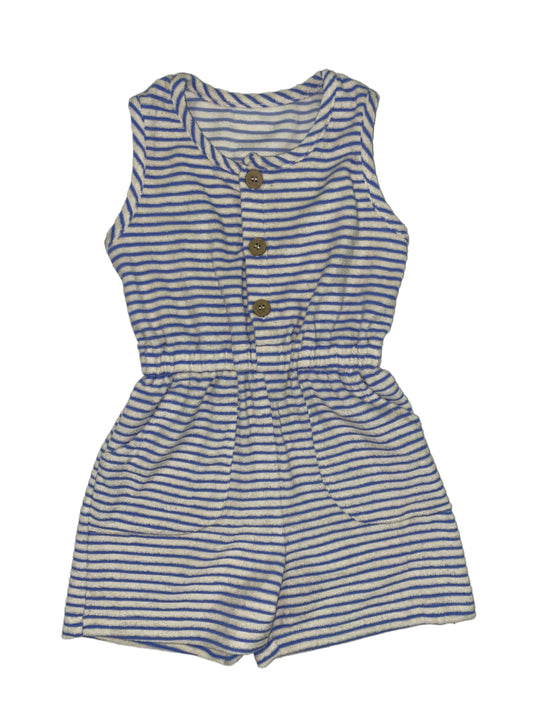 Oaklynn Romper-Blue Stripe