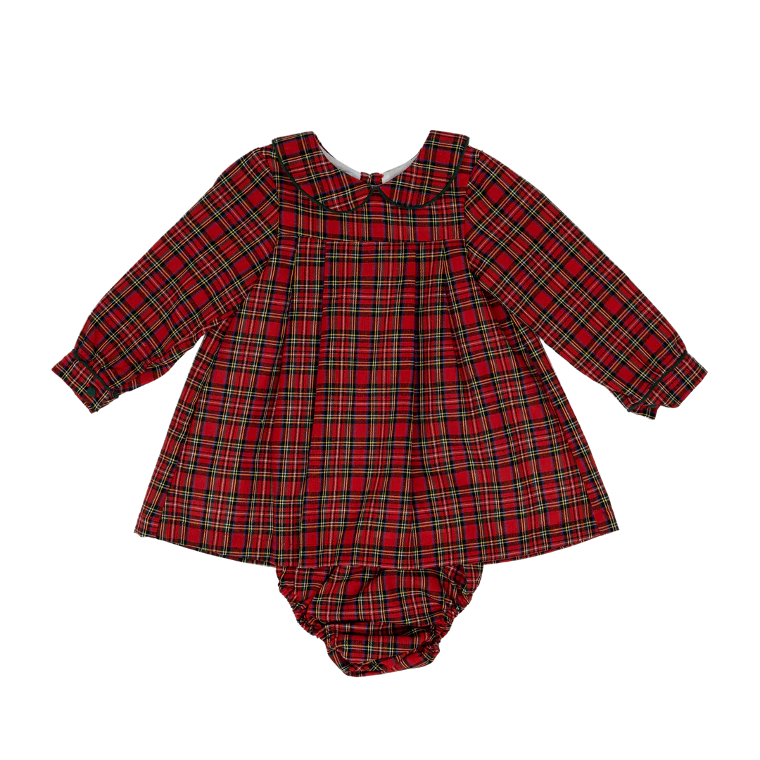 Ava Red Tartan Bloomer Set