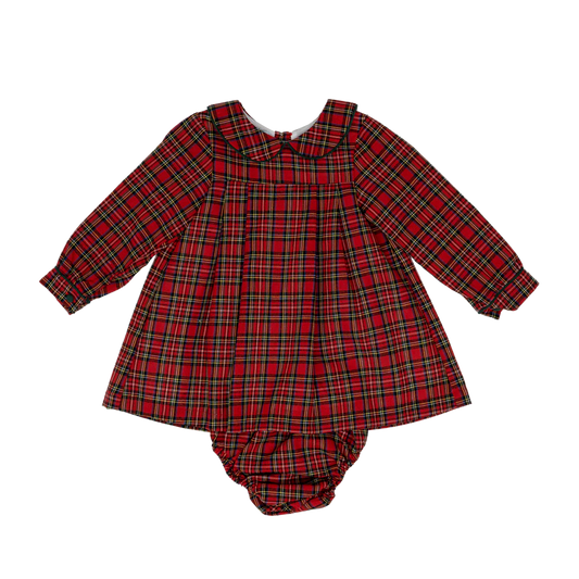 Ava Red Tartan Bloomer Set