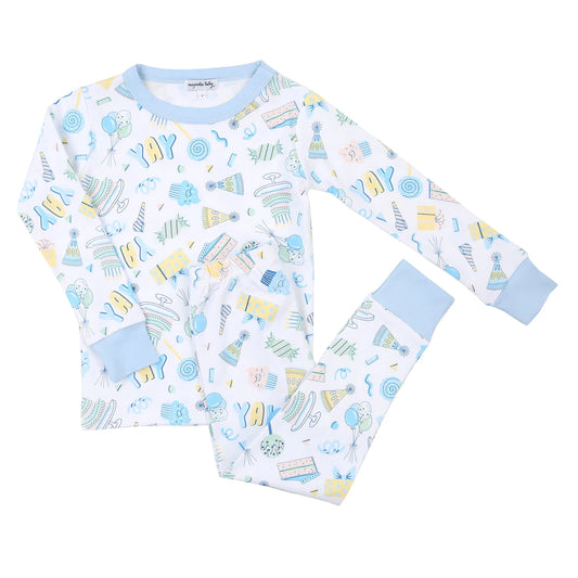 Magnolia Baby Birthday Bash Long Pajamas - Blue