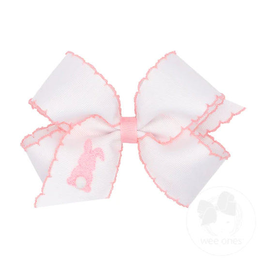 Wee Ones Medium Grosgrain Easter Bow with Moonstitch Edge