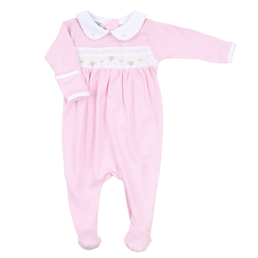 Magnolia Baby Sophia and Oliver Smocked Collared Girl Footie