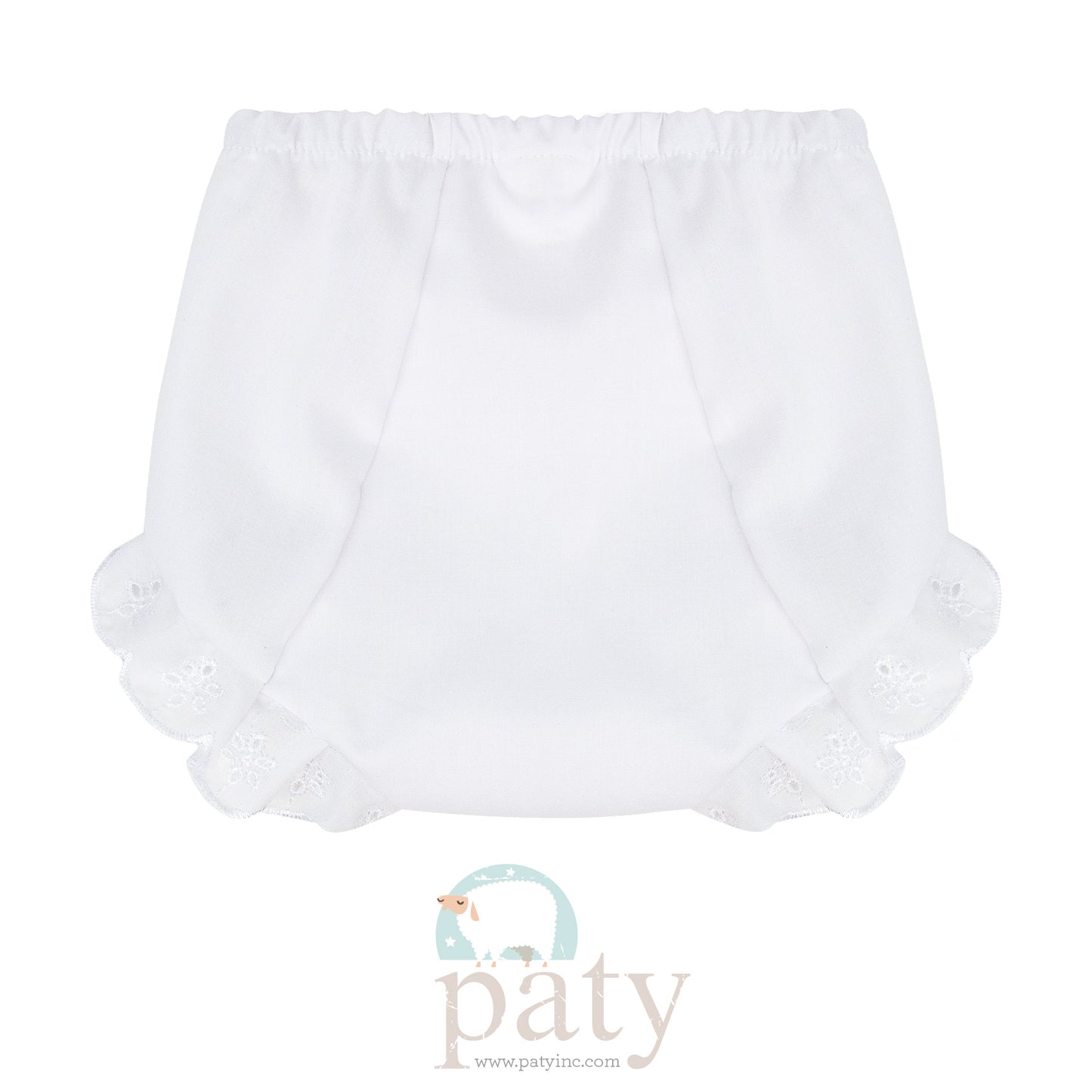 White Diaper Cover with Eyelet