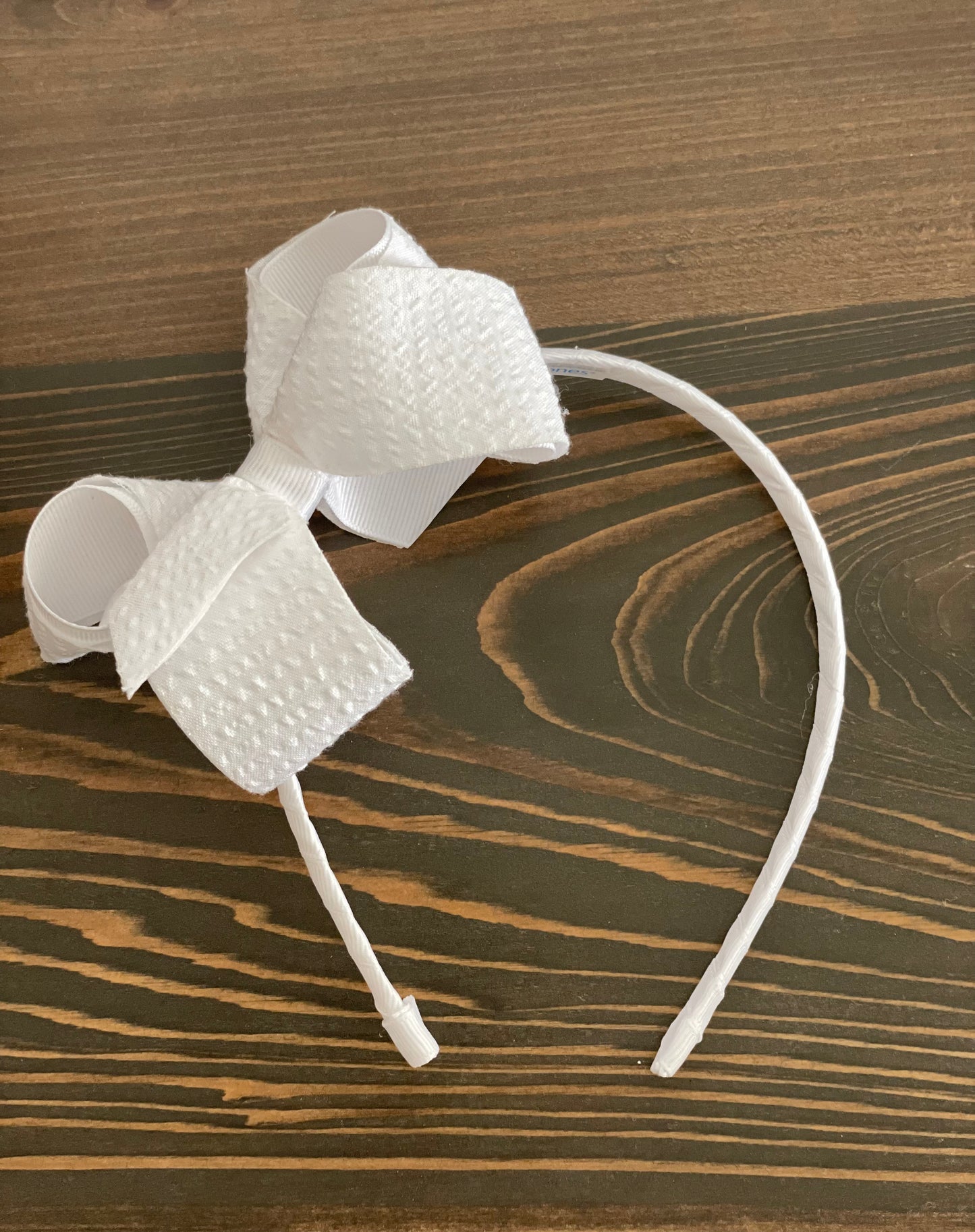 Wee Ones Medium Seersucker Bow Headband