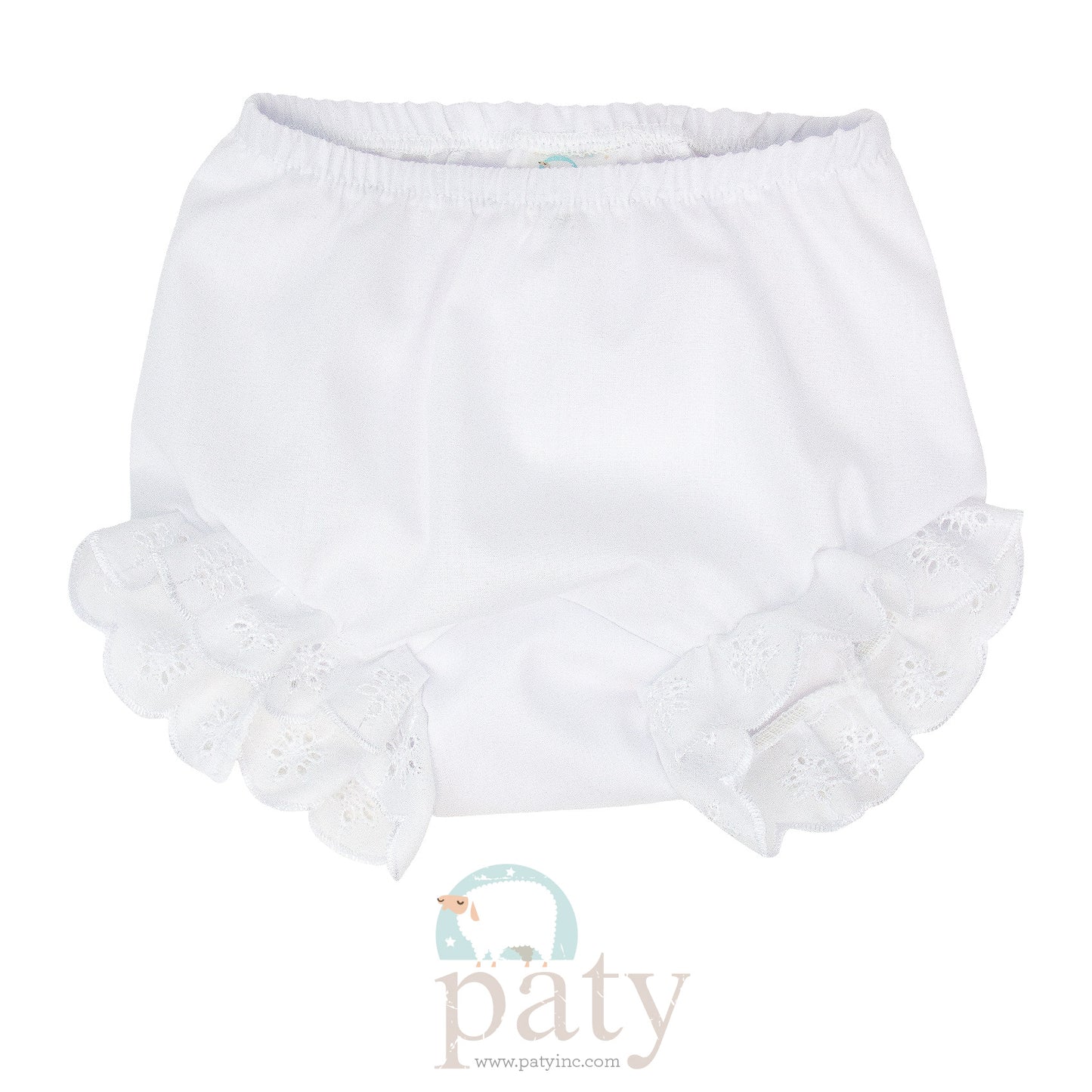 White Diaper Cover with Eyelet